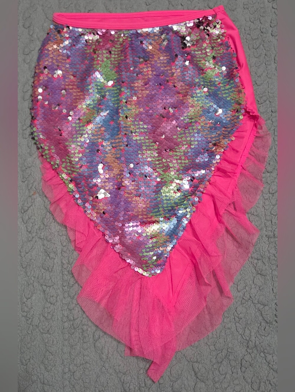 Pink Sequin Ruffle Mermaid Swim Suit Cover